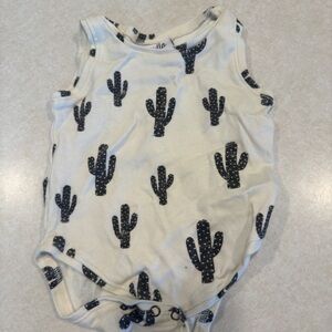 Cactus Print Sleeveless Baby Onesie